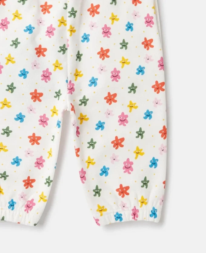 Pantaloni della tuta con coulisse e stampa a stelle Pantaloni della tuta con coulisse e stampa a stelle