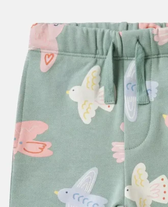 Pantaloni della tuta con coulisse e stampa colomba