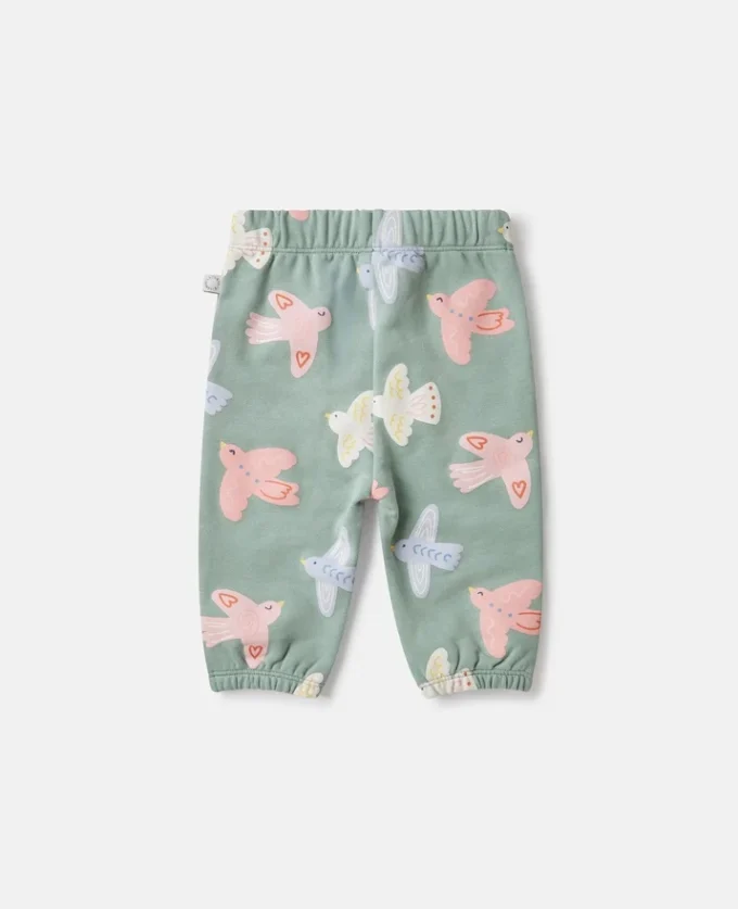 Pantaloni della tuta con coulisse e stampa colomba Pantaloni della tuta con coulisse e stampa colomba