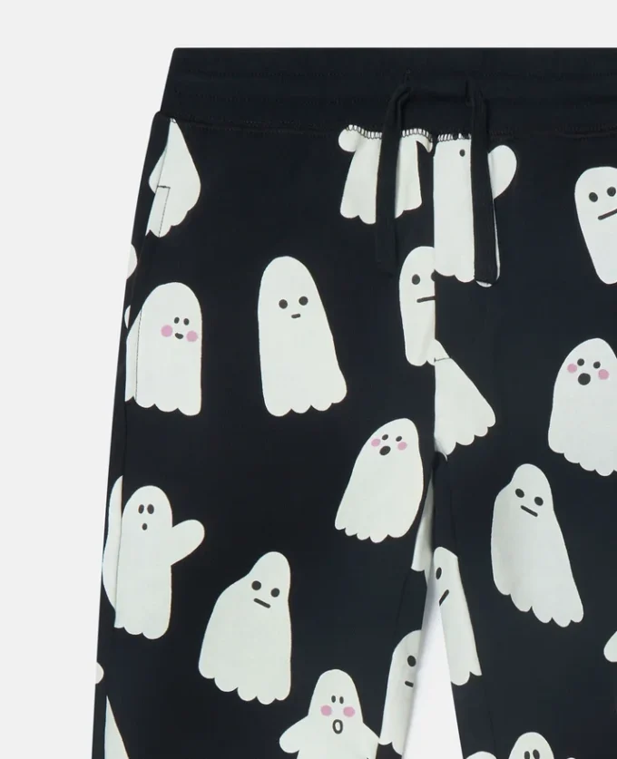 Pantaloni della tuta con coulisse e stampa fantasma Pantaloni della tuta con coulisse e stampa fantasma