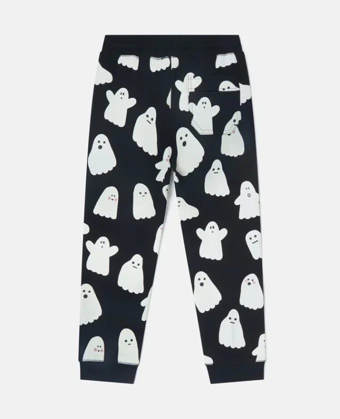 Pantaloni della tuta con coulisse e stampa fantasma Pantaloni della tuta con coulisse e stampa fantasma