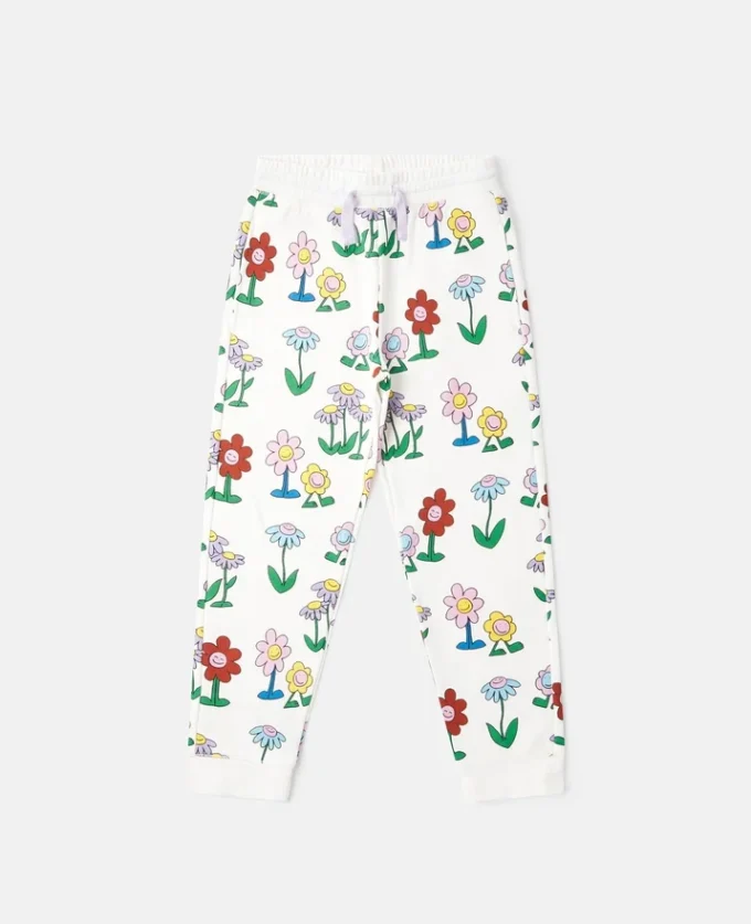 Pantaloni della tuta con coulisse e stampa floreale Pantaloni della tuta con coulisse e stampa floreale