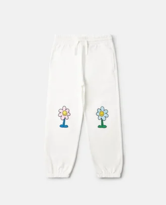 Pantaloni della tuta con coulisse e stampa floreale