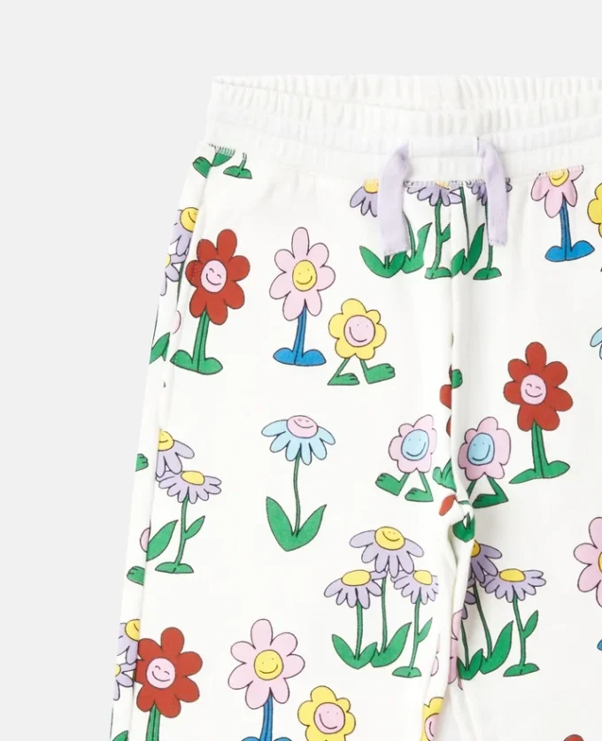 Pantaloni della tuta con coulisse e stampa floreale Pantaloni della tuta con coulisse e stampa floreale