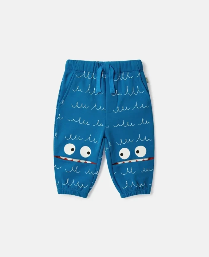Pantaloni della tuta con coulisse e stampa grafica Monster Pantaloni della tuta con coulisse e stampa grafica Monster