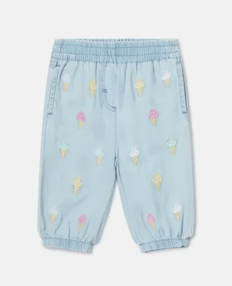 Pantaloni della tuta con ricamo gelato