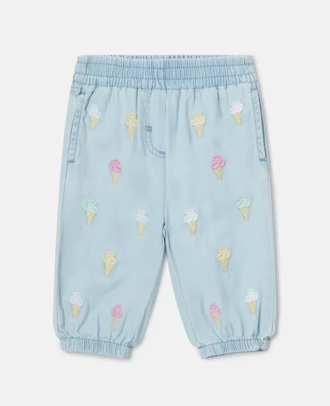 Pantaloni della tuta con ricamo gelato Pantaloni della tuta con ricamo gelato