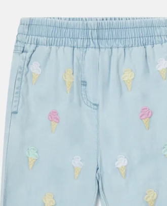 Pantaloni della tuta con ricamo gelato