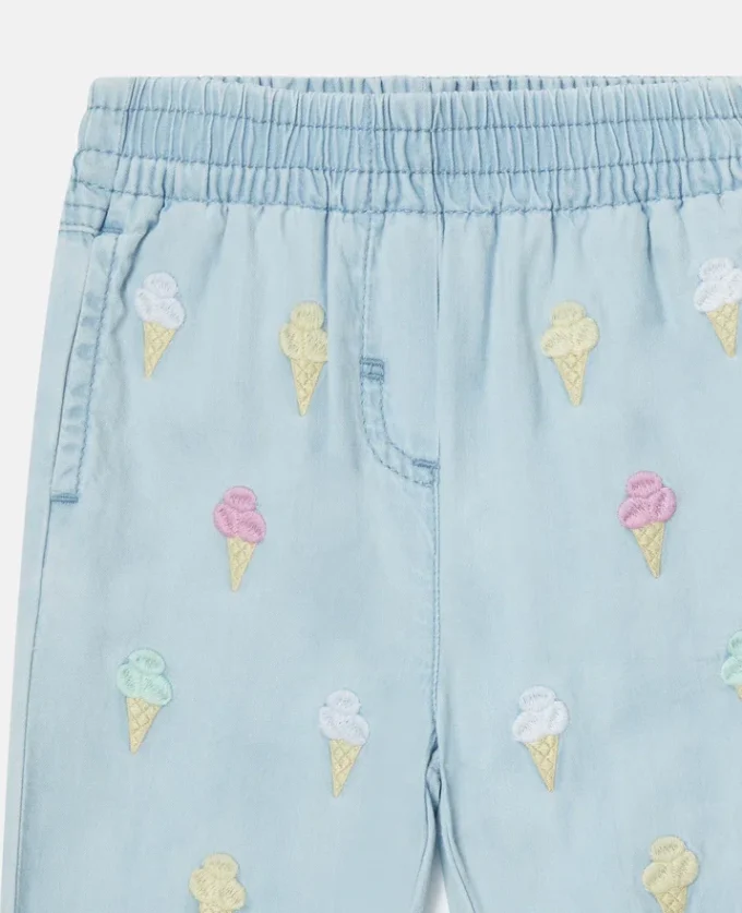 Pantaloni della tuta con ricamo gelato Pantaloni della tuta con ricamo gelato