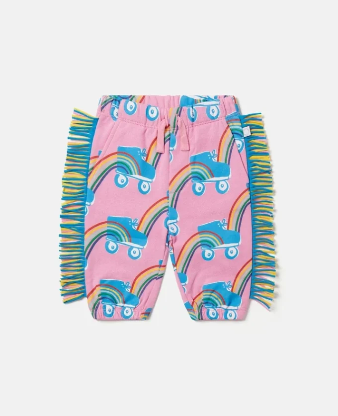 Pantaloni della tuta con stampa arcobaleno e frange Pantaloni della tuta con stampa arcobaleno e frange