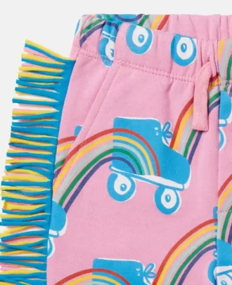 Pantaloni della tuta con stampa arcobaleno e frange