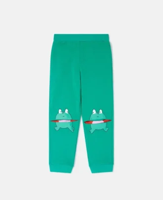 Pantaloni della tuta elasticizzati con stampa grafica a rane Pantaloni della tuta elasticizzati con stampa grafica a rane
