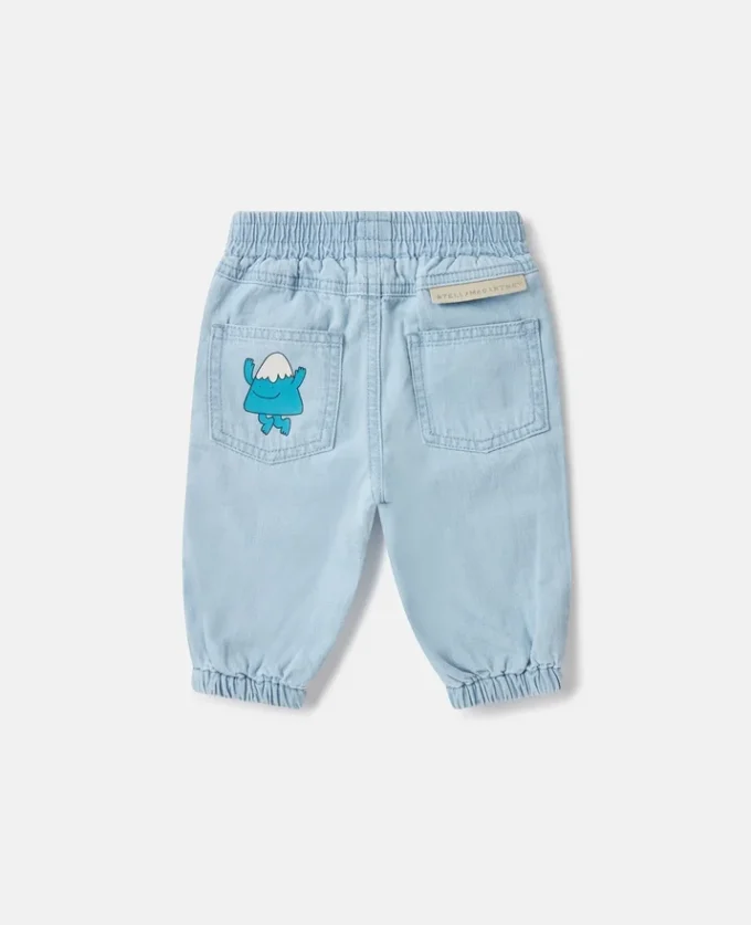 Pantaloni della tuta in jeans con grafica Earth Friends Pantaloni della tuta in jeans con grafica Earth Friends