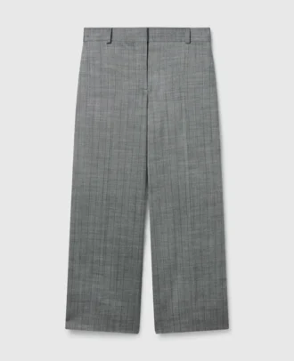 Pantaloni dritti a pieghe gessati
