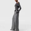 Pantaloni dritti in flanella con cintura Pantaloni dritti in flanella con cintura