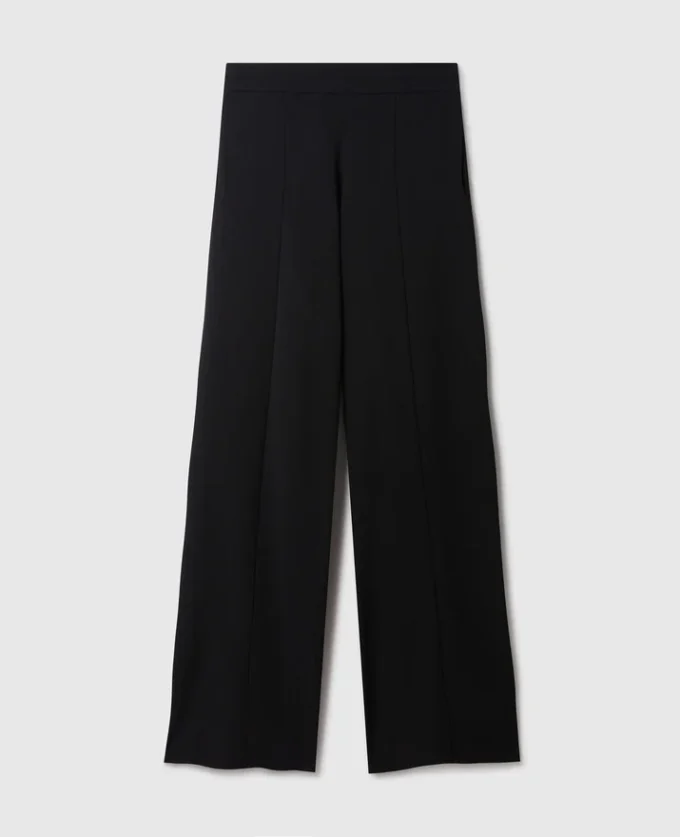 Pantaloni dritti in maglia compatta Pantaloni dritti in maglia compatta