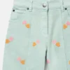 Pantaloni in gabardine con ricamo a forma di cuore Pantaloni in gabardine con ricamo a forma di cuore