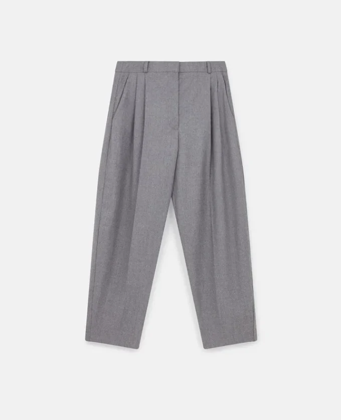 Pantaloni in lana a vita alta con pieghe Pantaloni in lana a vita alta con pieghe