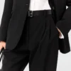 Pantaloni in lana a vita alta con pieghe Pantaloni in lana a vita alta con pieghe