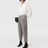 Pantaloni in lana a vita alta con pieghe Pantaloni in lana a vita alta con pieghe