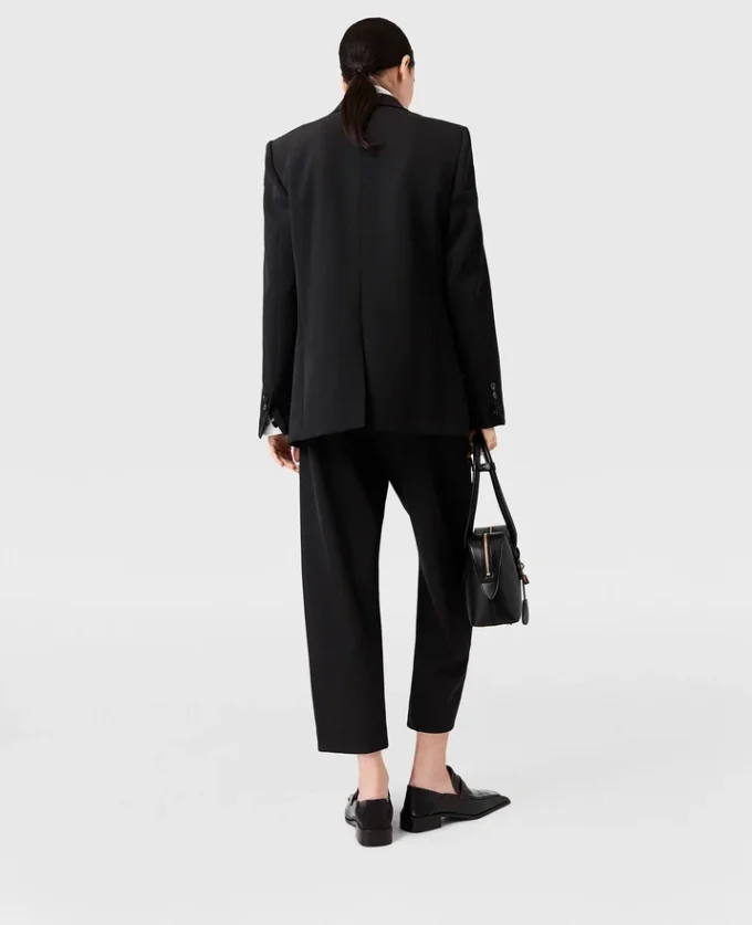 Pantaloni in lana a vita alta con pieghe Pantaloni in lana a vita alta con pieghe