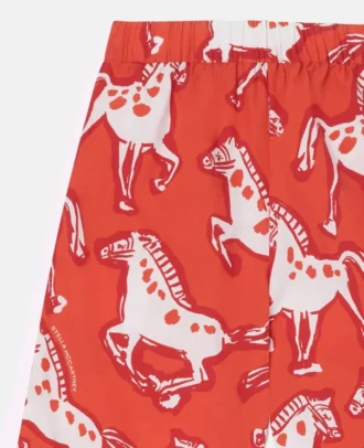 Pantaloni in popeline con stampa cavalli