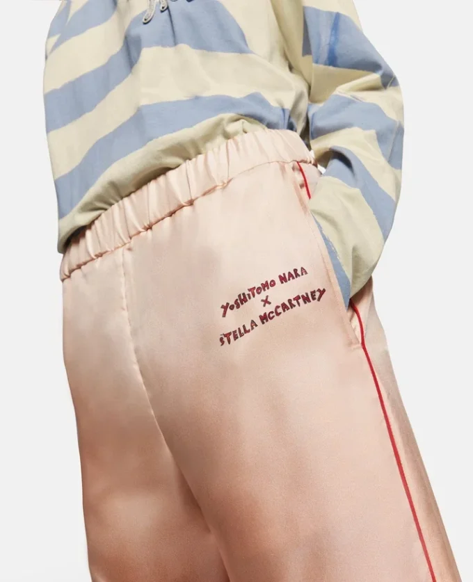 Pantaloni in twill di seta con stampa logo Pantaloni in twill di seta con stampa logo