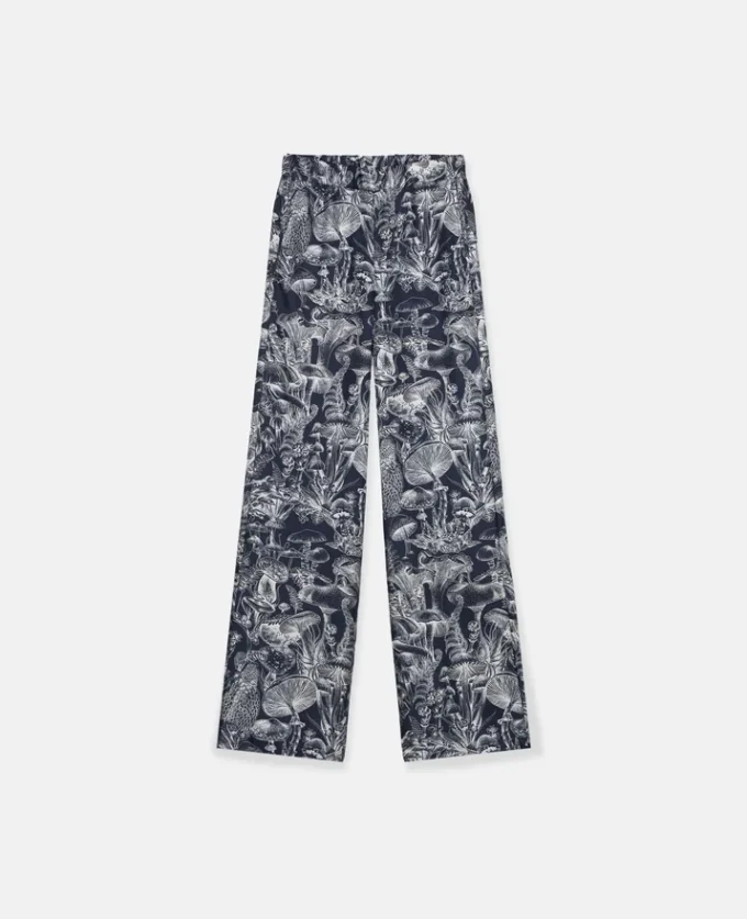 Pantaloni pigiama in seta con stampa Fungi Forest Pantaloni pigiama in seta con stampa Fungi Forest