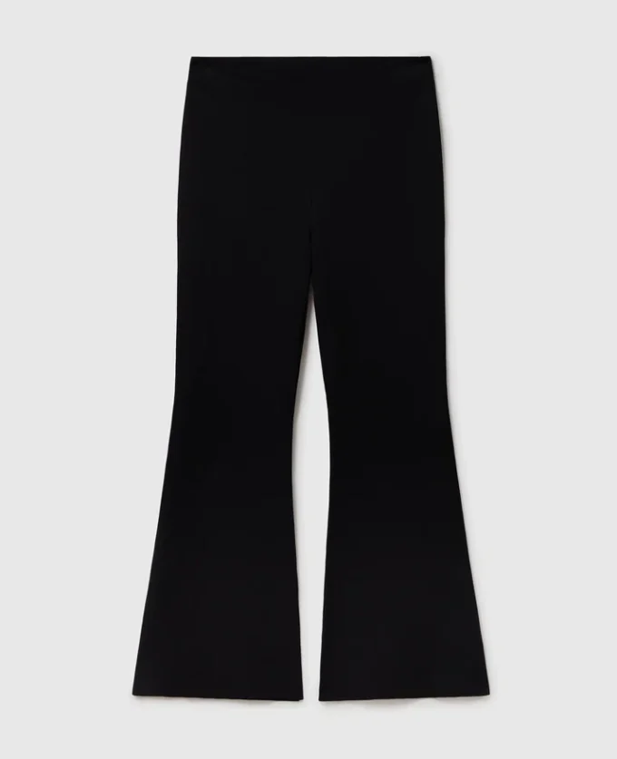 Pantaloni svasati in maglia compatta Pantaloni svasati in maglia compatta