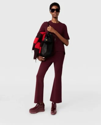 Pantaloni svasati in maglia compatta