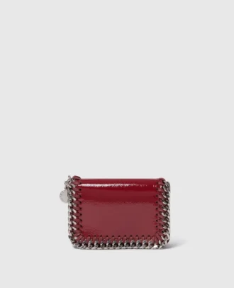 Portacarte con cerniera in vernice Falabella