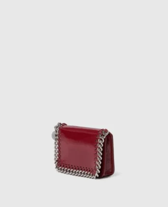 Portacarte con cerniera in vernice Falabella