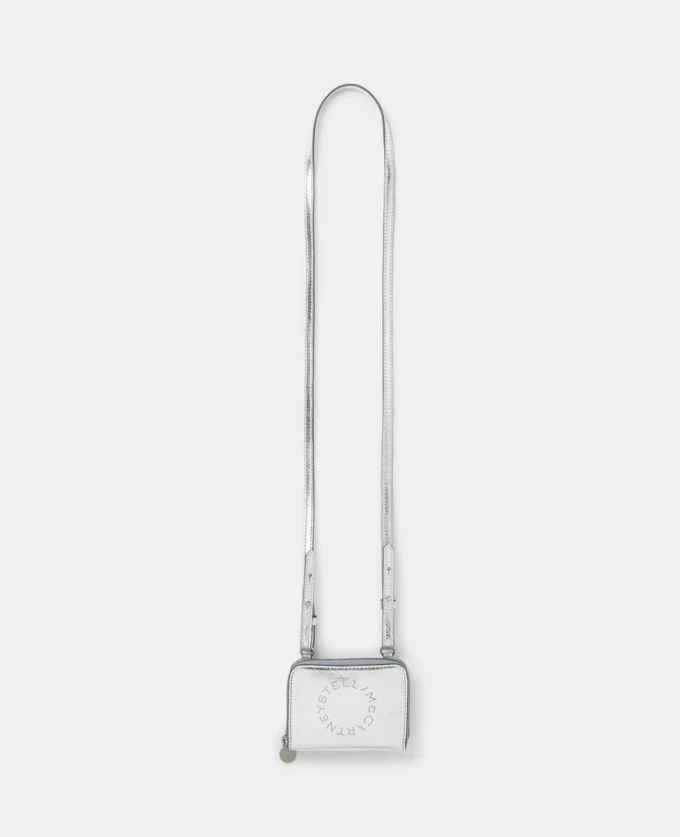 Portacarte con cinturino e zip con logo Portacarte con cinturino e zip con logo