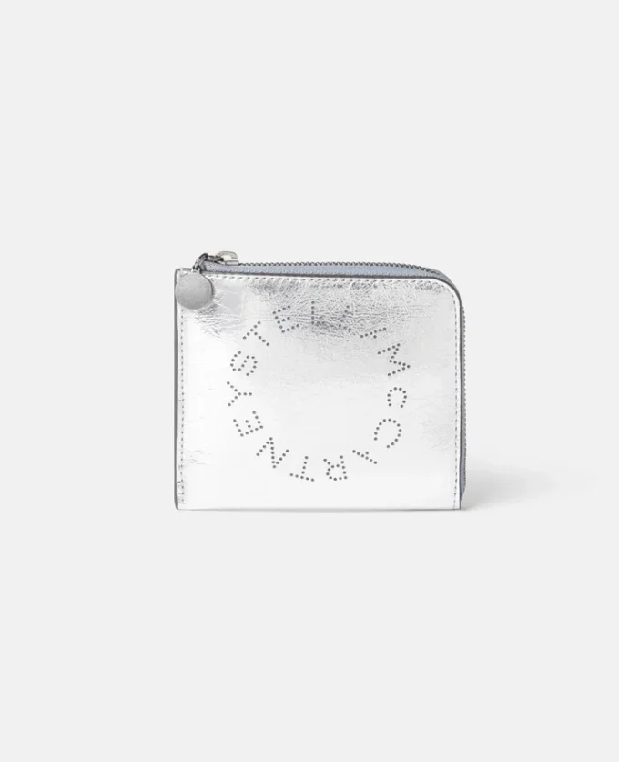 Portacarte con logo e chiusura a zip