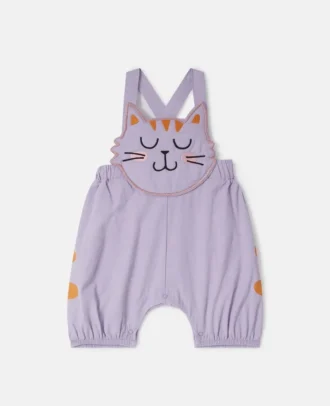 Salopette con grafica gatto