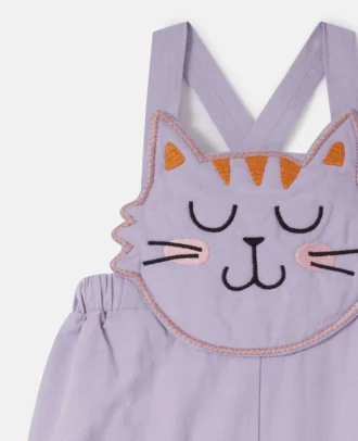 Salopette con grafica gatto