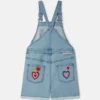 Salopette in denim con ricamo “I Love You” Salopette in denim con ricamo “I Love You”