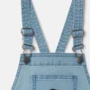 Salopette in denim con ricamo “I Love You” Salopette in denim con ricamo “I Love You”