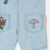 Salopette in denim Woodland Friends Salopette in denim Woodland Friends