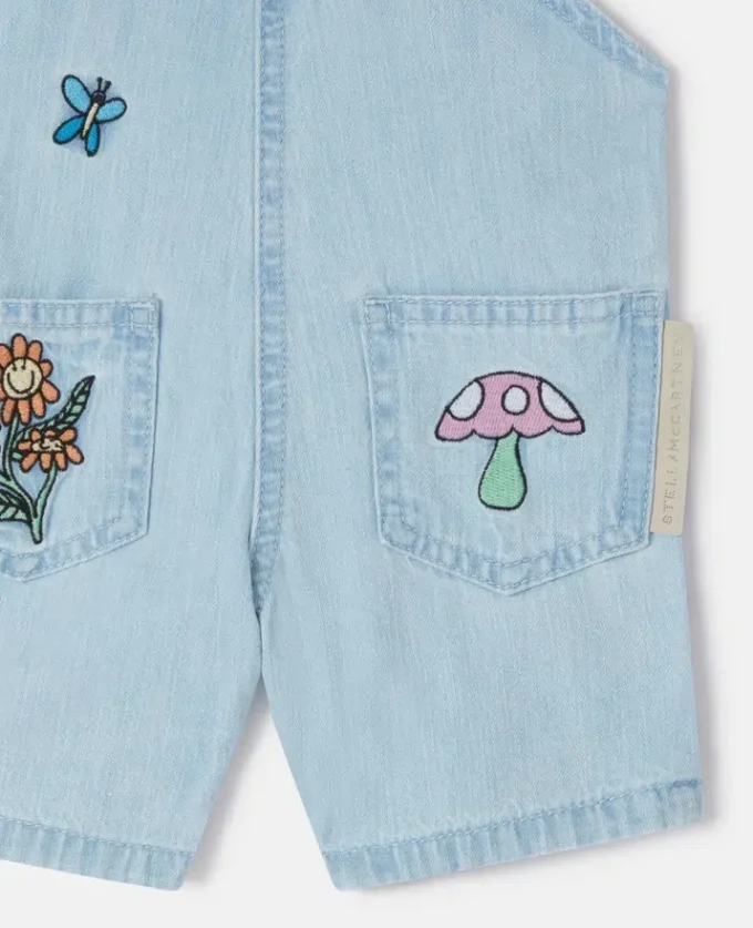Salopette in denim Woodland Friends Salopette in denim Woodland Friends