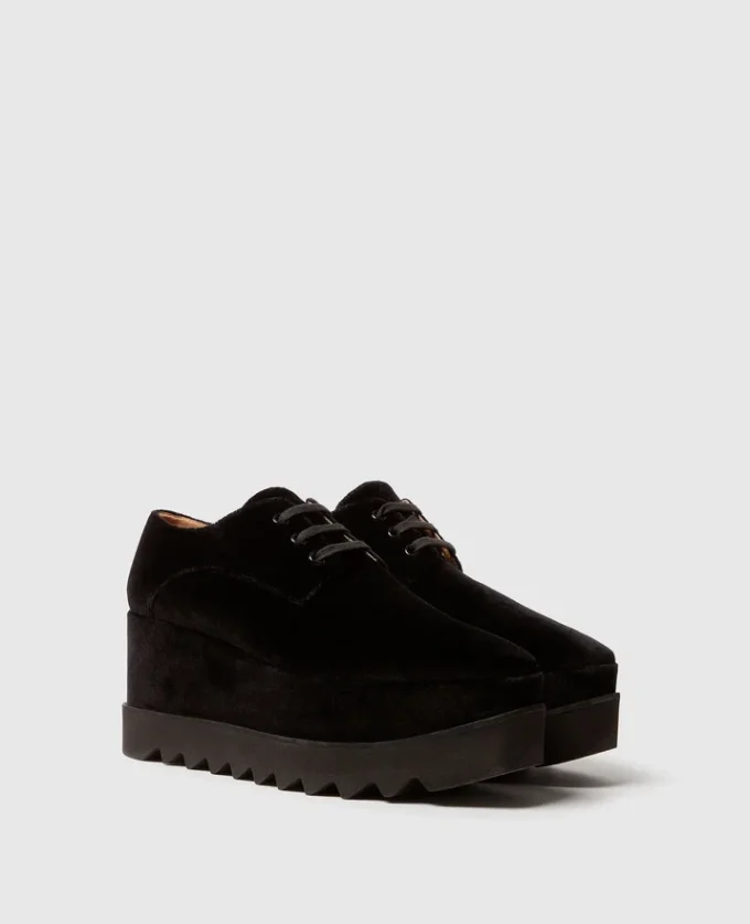 Scarpe con plateau in velluto Elyse