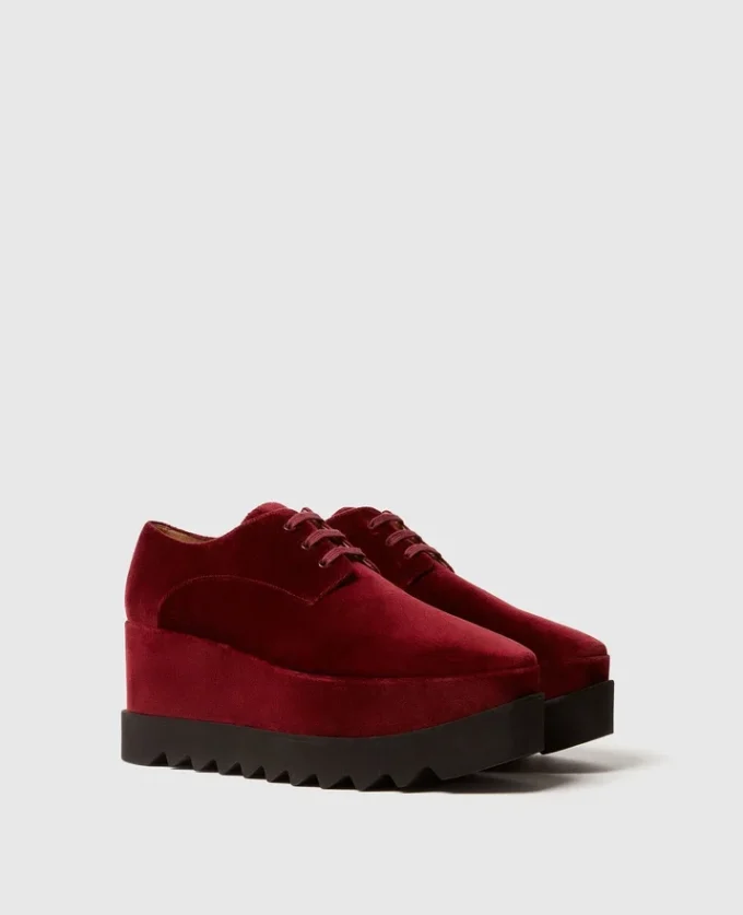 Scarpe con plateau in velluto Elyse