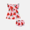 Set abito con stampa fragole e bloomer Set abito con stampa fragole e bloomer