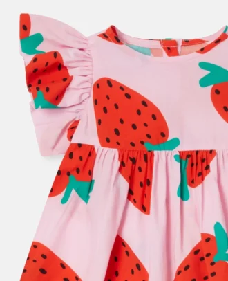 Set abito con stampa fragole e bloomer