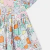 Set con abito a maniche corte con stampa boschiva e bloomers Set con abito a maniche corte con stampa boschiva e bloomers