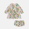 Set con abito e bloomers con stampa Earth Friends
