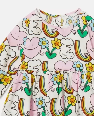 Set con abito e bloomers con stampa Earth Friends Set con abito e bloomers con stampa Earth Friends