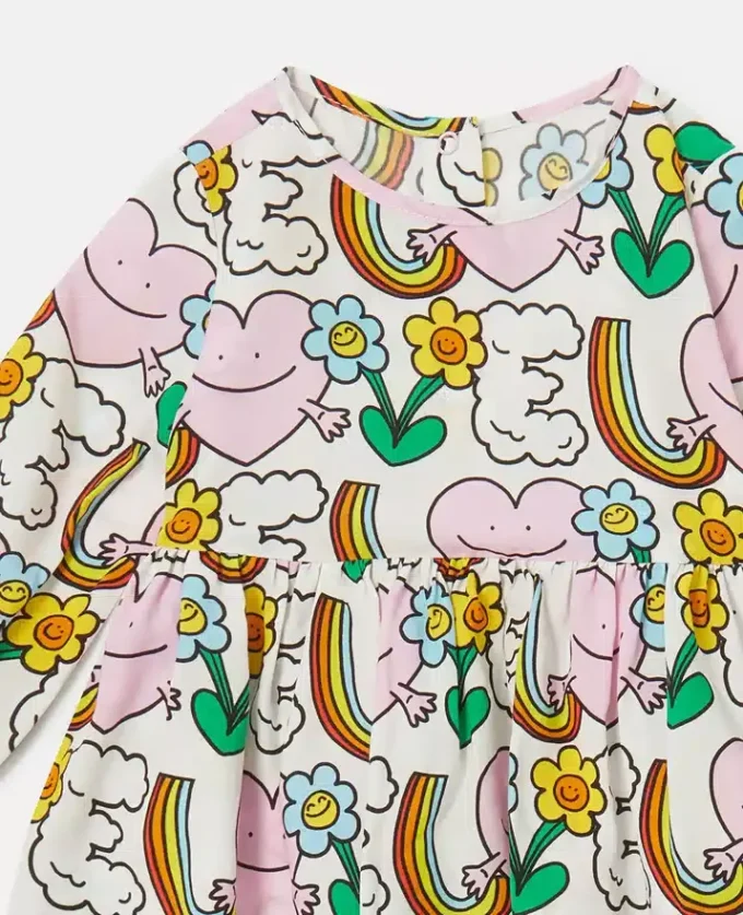 Set con abito e bloomers con stampa Earth Friends