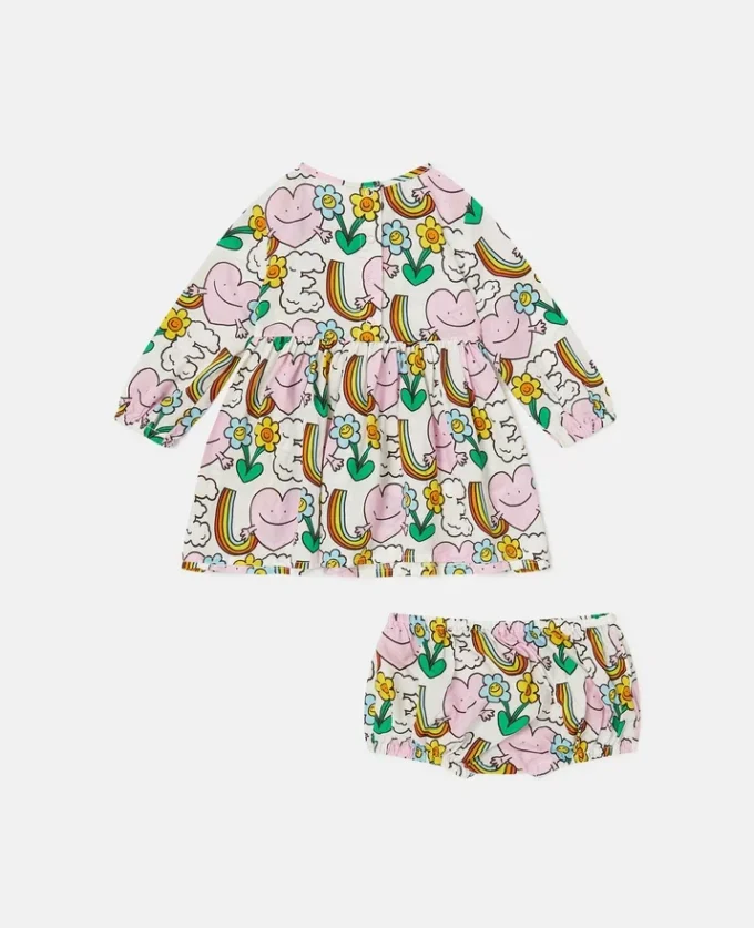 Set con abito e bloomers con stampa Earth Friends