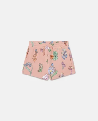 Shorts con coulisse e stampa bosco